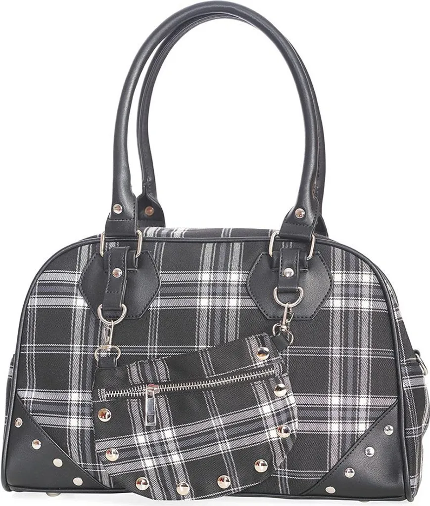 Sac à main punk Tartan Warren pour un look rock alternatif avec clous
