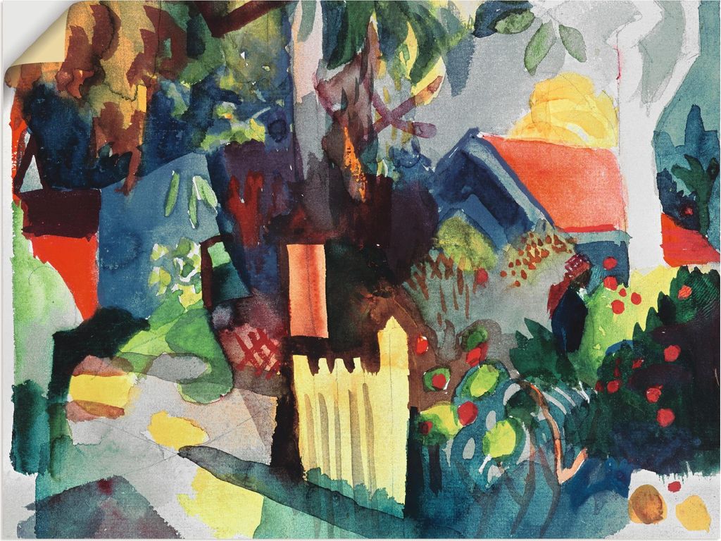 ARTland Wandbild, selbstklebend Landschaft mit hellem Baum Größe: 120x90 cm