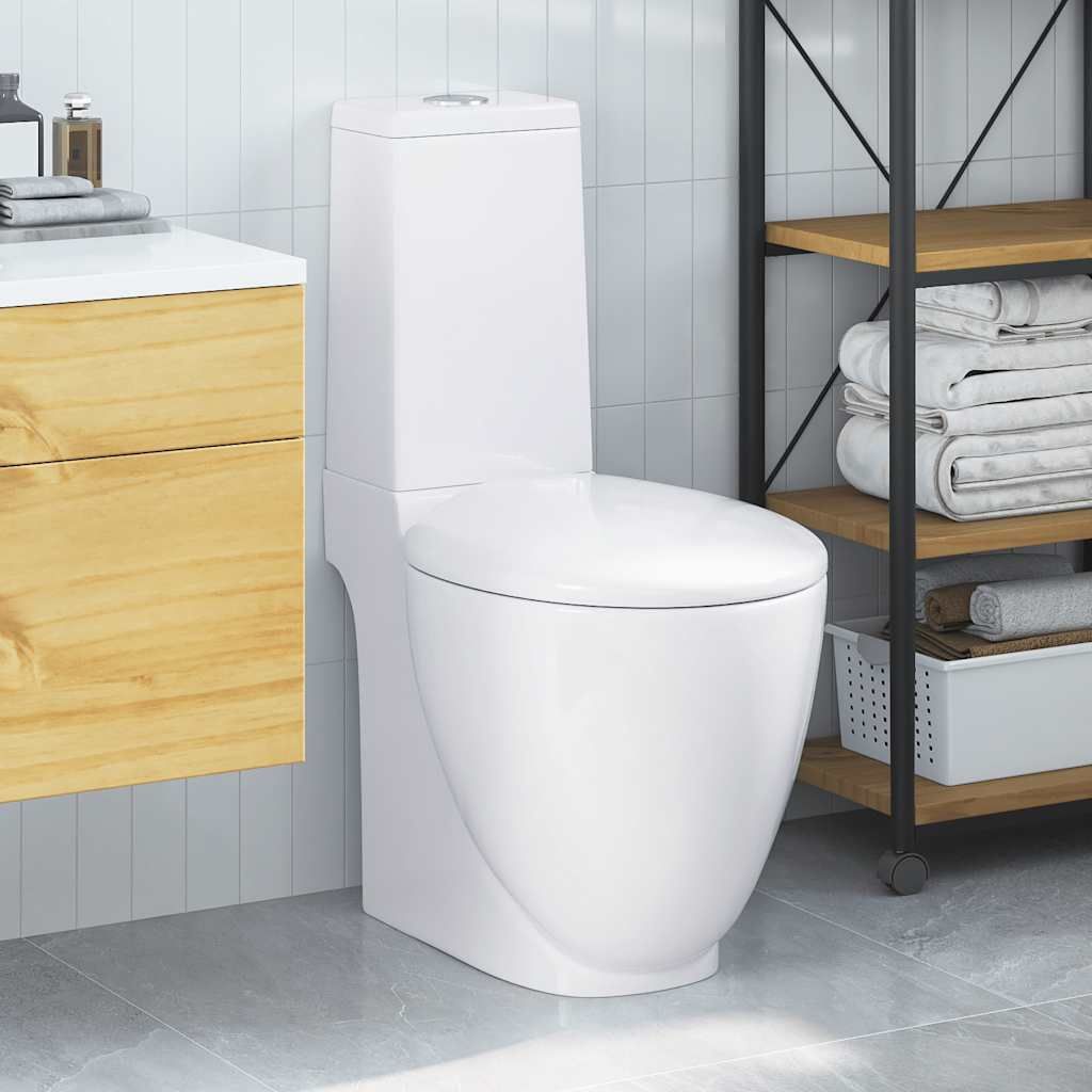 vidaXL WC Ceramiczna toaleta łazienkowa Okrągły pionowy Zdjęcie produktu