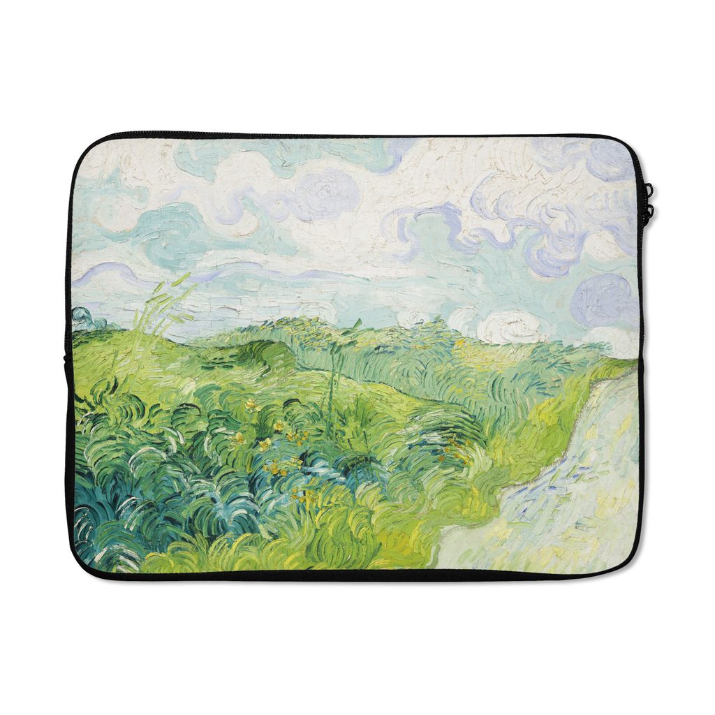 MuchoWow Laptop Hülle 15 Zoll Grüne Weizenfelder bei Auvers - Vincent van Gogh Laptoptasche - Laptoptasche - Sleeve - Rundum-Schutz