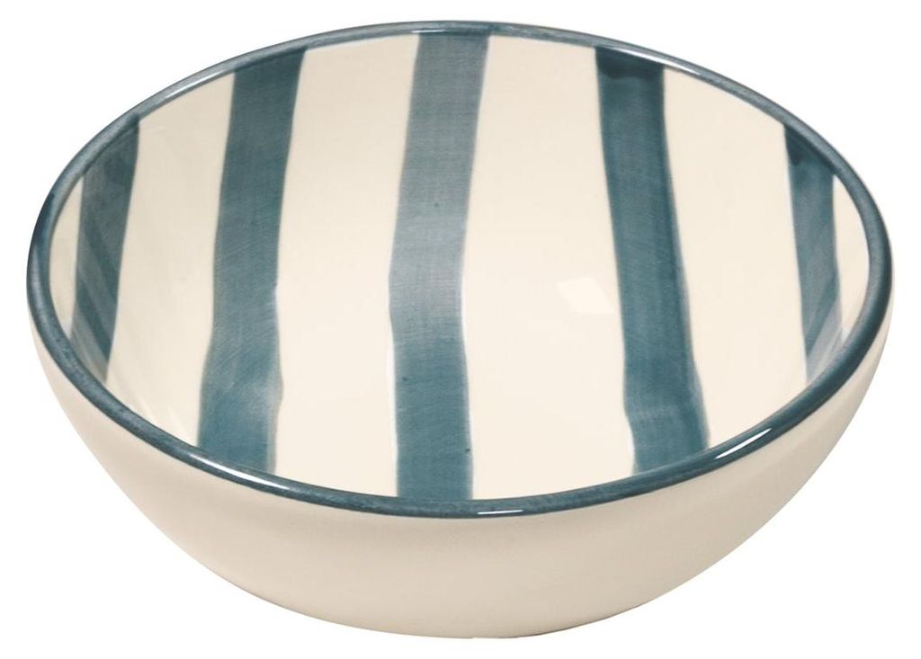 Zafferano Lido Righe Schüsselset, 6-teilig, italienische Keramik, grau, elegantes und modernes vertikales Design, für den Tischservice