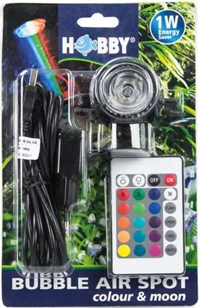 Hobby Bubble Air Spot Colore e Luna | LED Acquario con Diffusore Aria