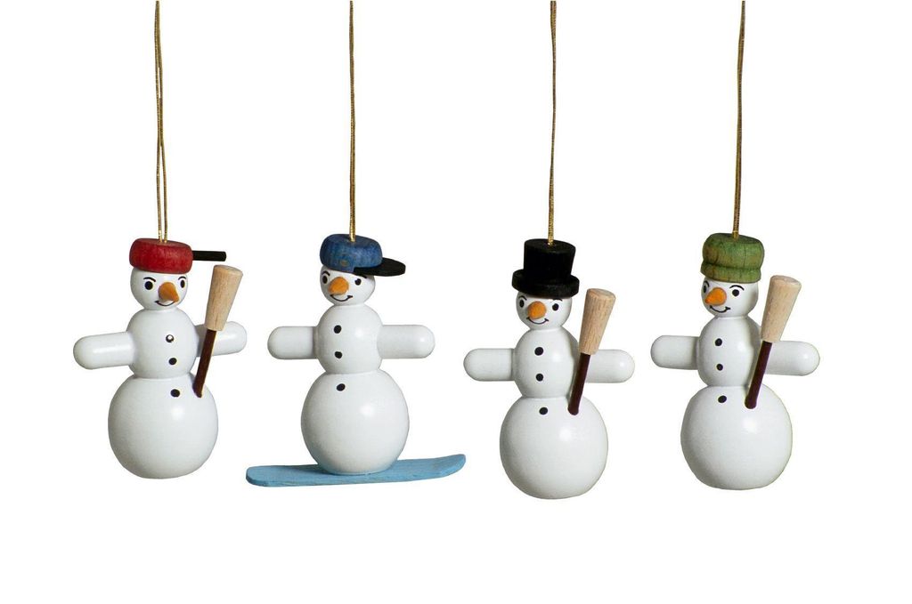 Baumbehang Schneemänner bunt mit Faden Höhe ca. 5cm NEU