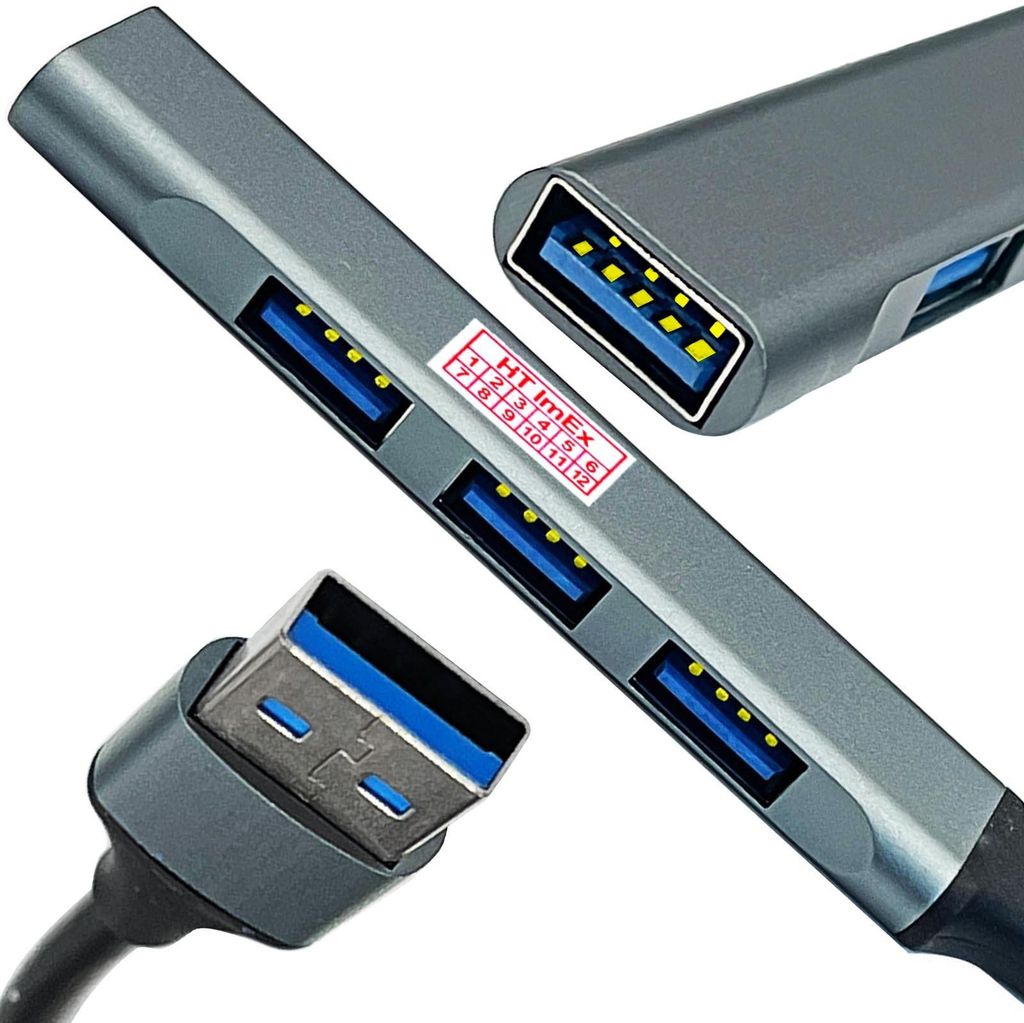 USB-A 3.0 HUB 4 Port Adapter Verteiler für Laptop Notebook Datenübertragung Laden