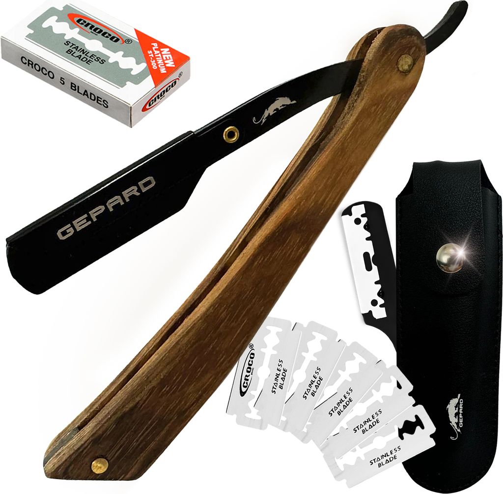 Professionelles Barber-Set Rasiermesser zum Rasieren und Schattieren mit Klingen im Set