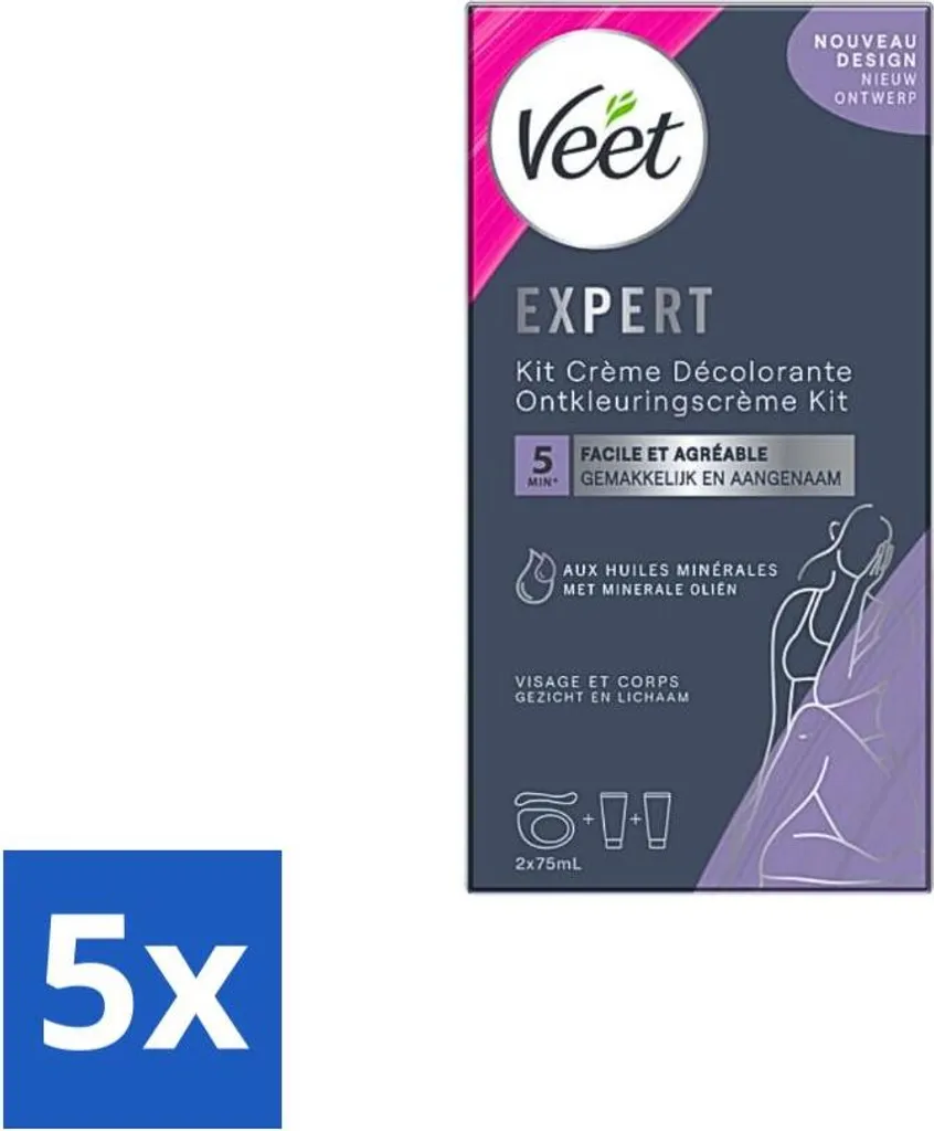 Veet Kit Schiarente Risparmio - 5 Confezioni Viso e Corpo