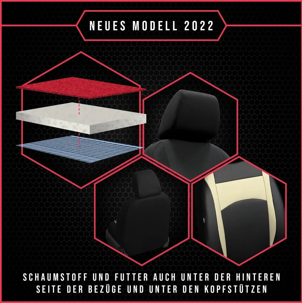 Set Coprisedili Auto per VW Golf 6 Beige - Protezione Universale Nuova - 4