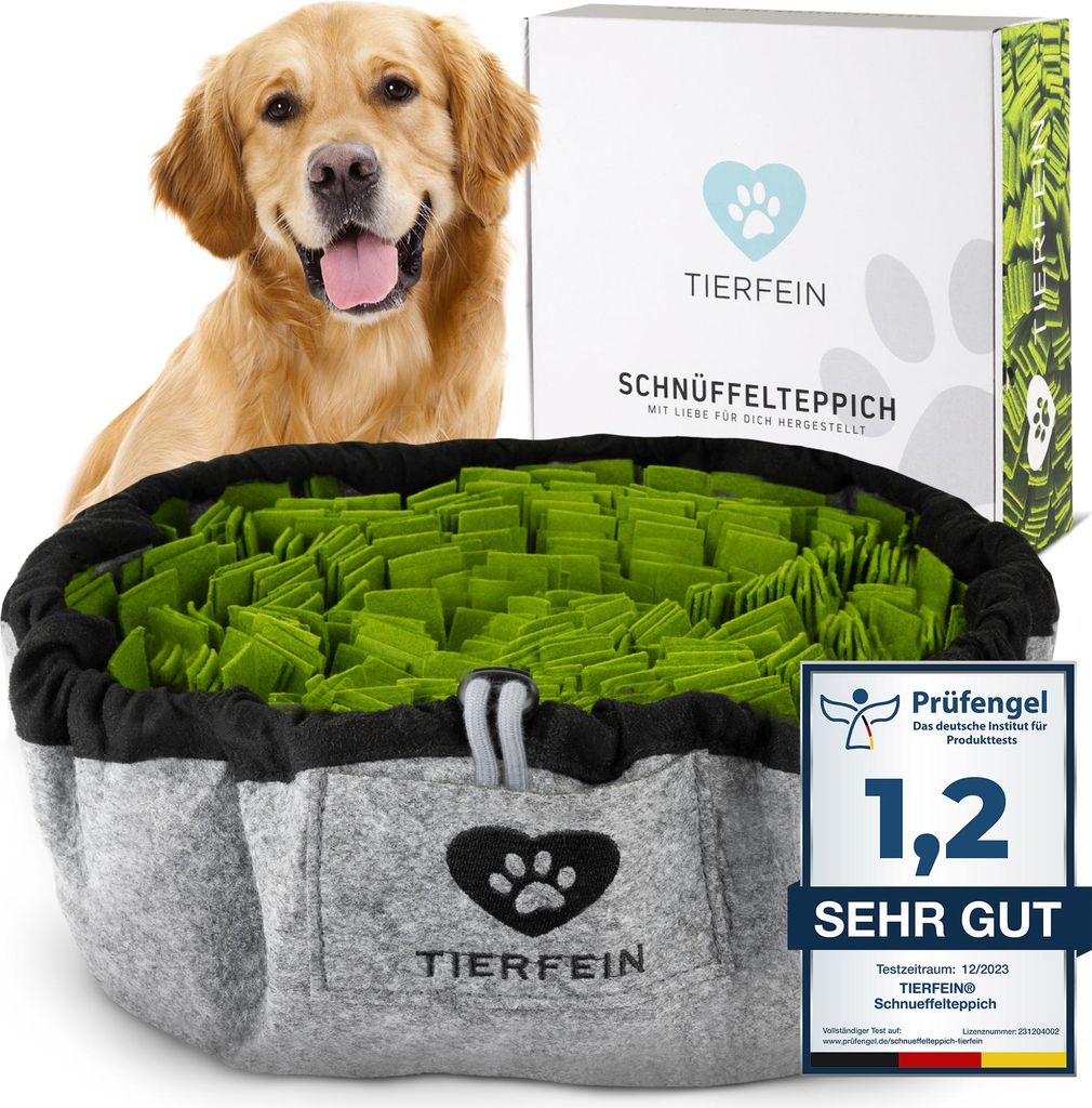 Tierfein - Schnüffelteppich für Hunde - - Extrem Robustes und widerstandsfähiges Intelligenzspielzeug für Hunde - größenverstellbar