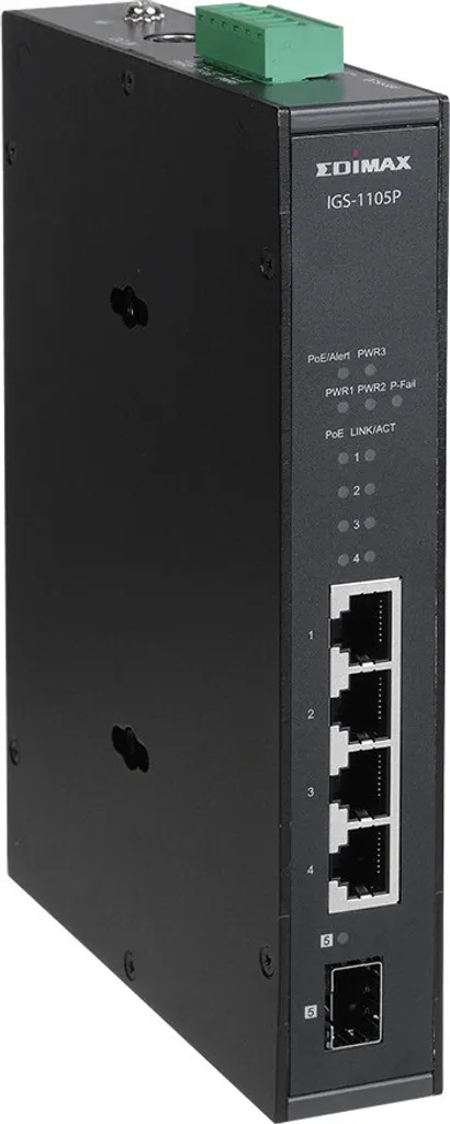 Switch Réseau Gigabit 5 Ports PoE+ Edimax IGS-1105P Métal Silencieux