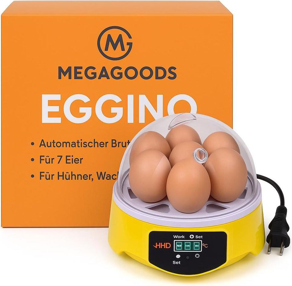 Automatischer Brutkasten 7 Eier für Hühner Wachteln Enten DE.