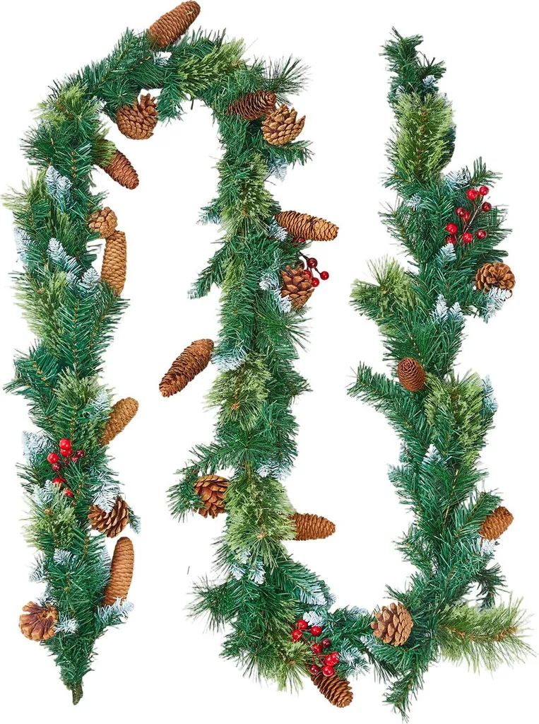 Guirlande de Noël VEVOR 275 cm Sapin Artificiel Lumineux avec Pommes de Pin