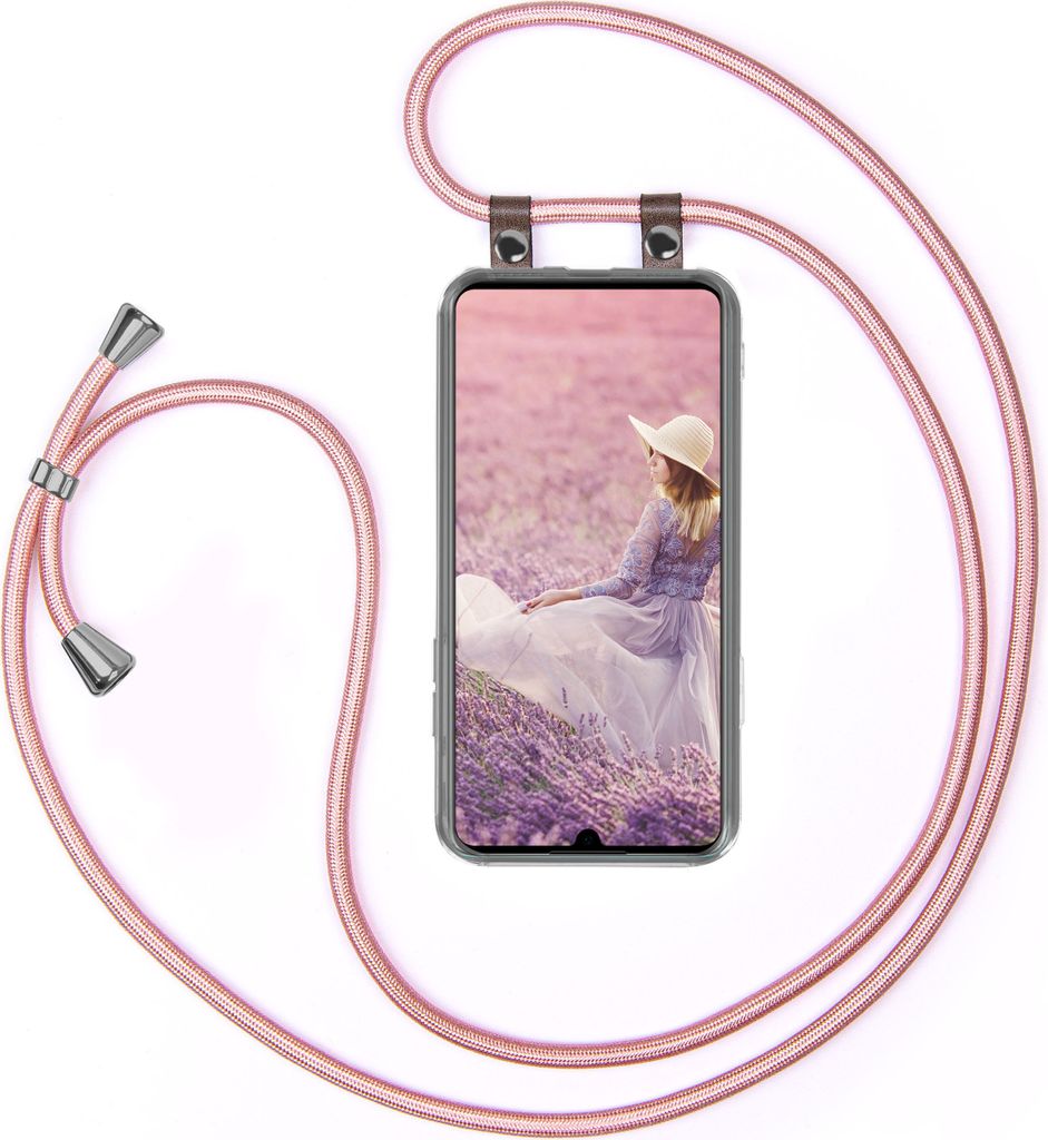 UMHÄNGEHÜLLE + KORDEL für Honor 20 Lite / 20e, Farbe:Rose Gold
