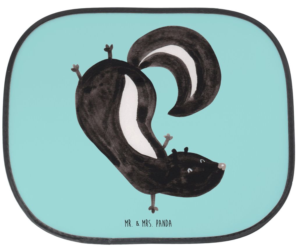 Mr. & Mrs. Panda blendschutz auto Stinktier Handstand - Türkis Pastell - Geschenk, Skunk, Spielplatz, Wildtier, hitzeschutz, fenster sonnenschutz,...