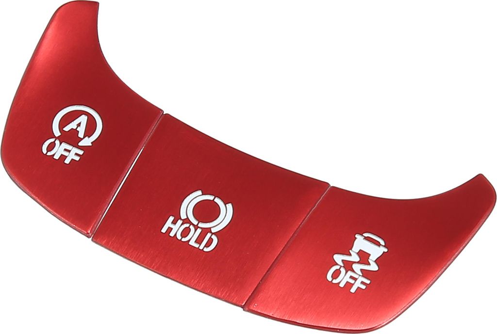 3 Stück Auto Innenraum Aluminium Elektronische Handbremsknopf Aufkleber Rot