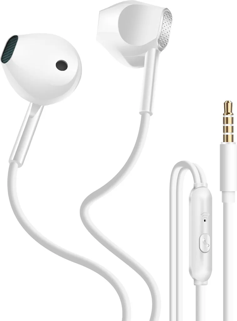 Inkax Auricolari Bianchi Cablati Jack 3.5mm | Il Tuo Backup Audio Affidabile