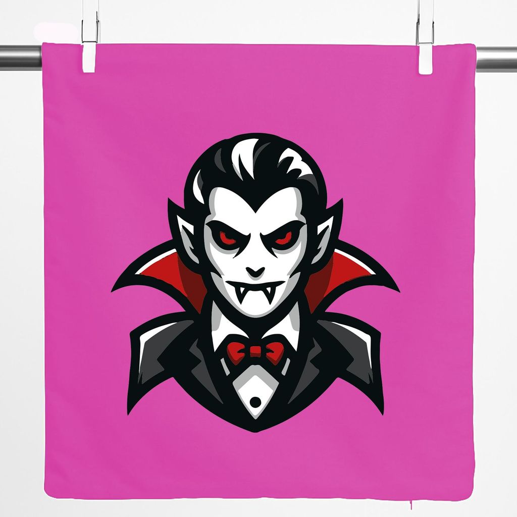 Huuraa Kissenbezug Vampir Fabelwesen 40x40cm Fuchsia Baumwolle Dekokissenbezug Geschenkidee