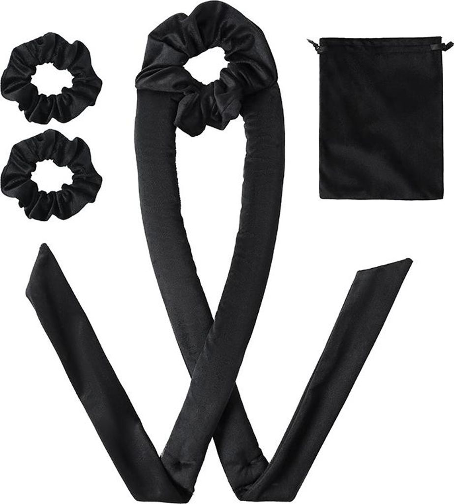 INF Mühelose Locken: Hitzefreies Haar Lockenwickler Set (4 Teile) Schwarz