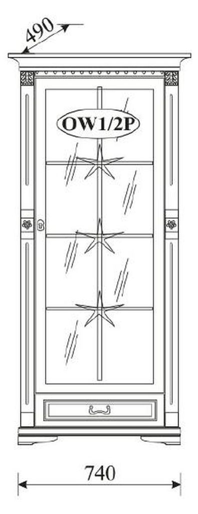 Klassische Vitrine Vitrinenschrank Vitrinen Glasschrank Schrank Kolonial OW1A