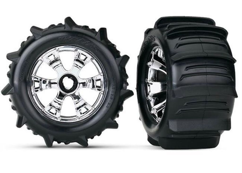 TRAXXAS Paddle-Reifen auf Felge Geode chrome 17mm Aufnahme TSM rated TRX5672