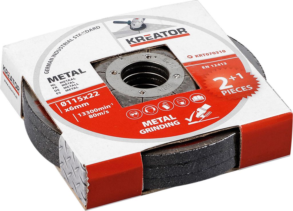 Kreator Metall Schruppscheiben ø 115 mm 3 Stück Trennscheiben Schleifscheiben