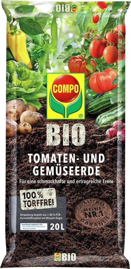 Tomaten- und Gemüsererde COMPO  40 L torffrei Produktbild 