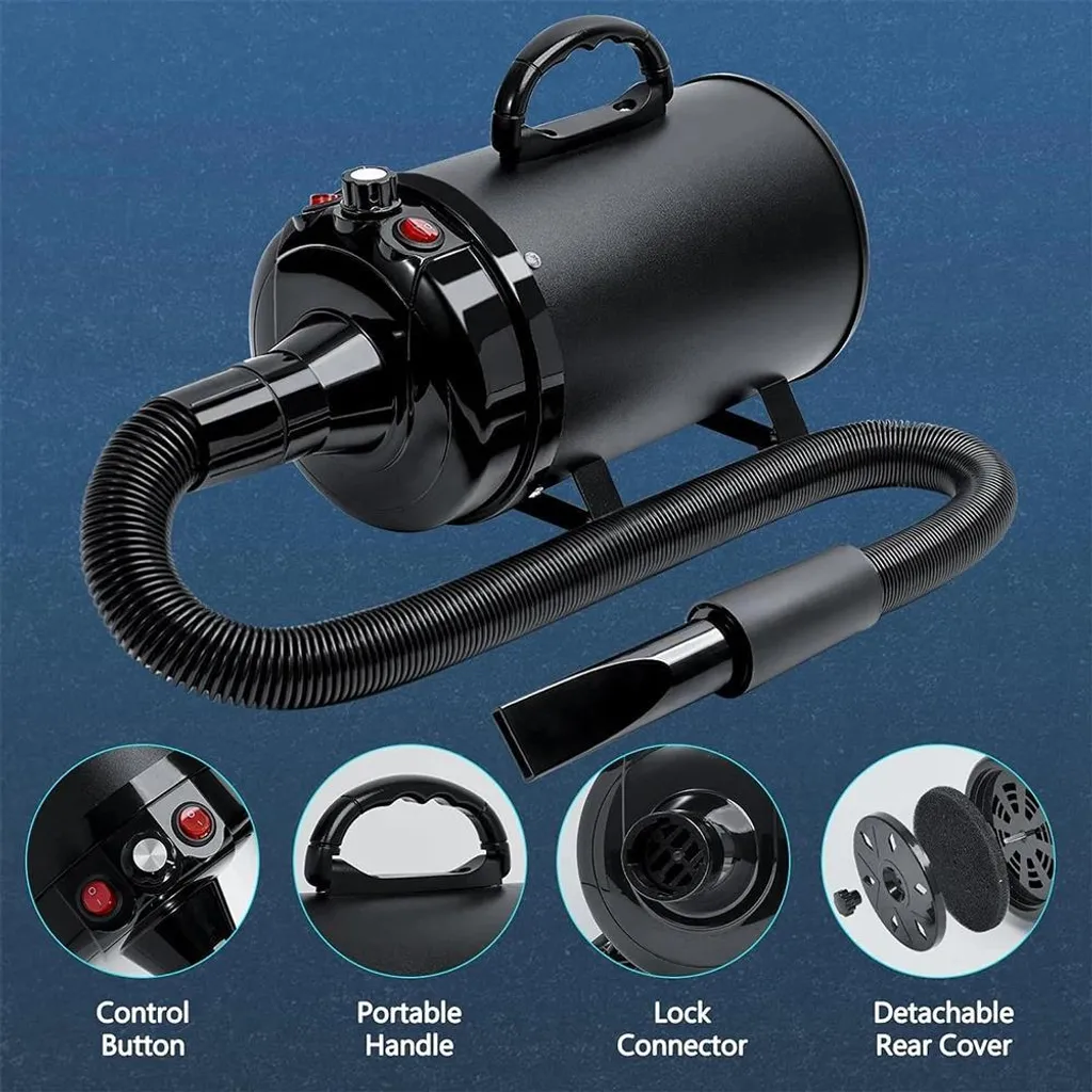 Sèche-cheveux chien silencieux - Séchage rapide air chaud 5,2 CV Pro - 5