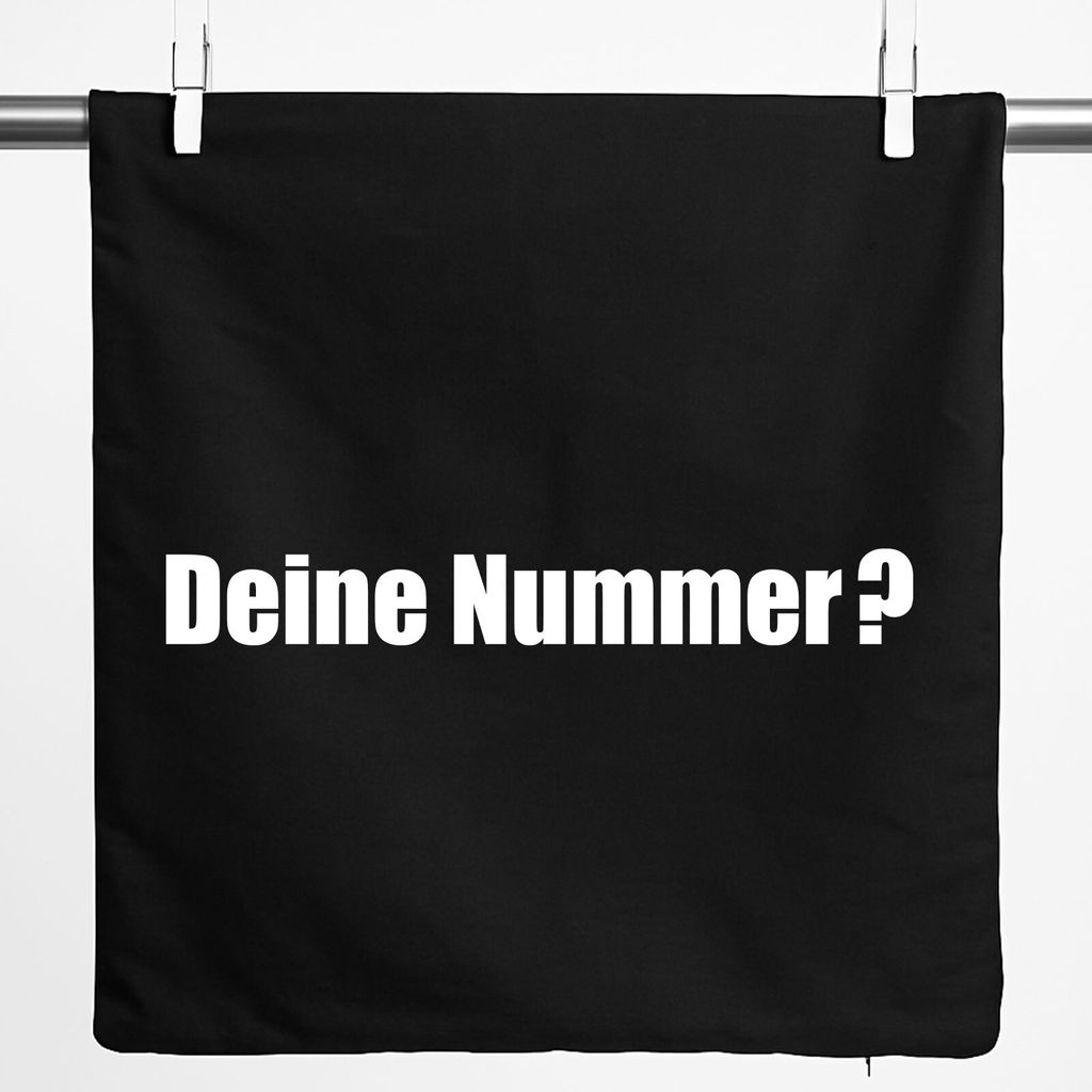 Huuraa Kissenbezug Deine Nummer? Schriftzug 40x40cm Black Baumwolle Dekokissenbezug Geschenkidee
