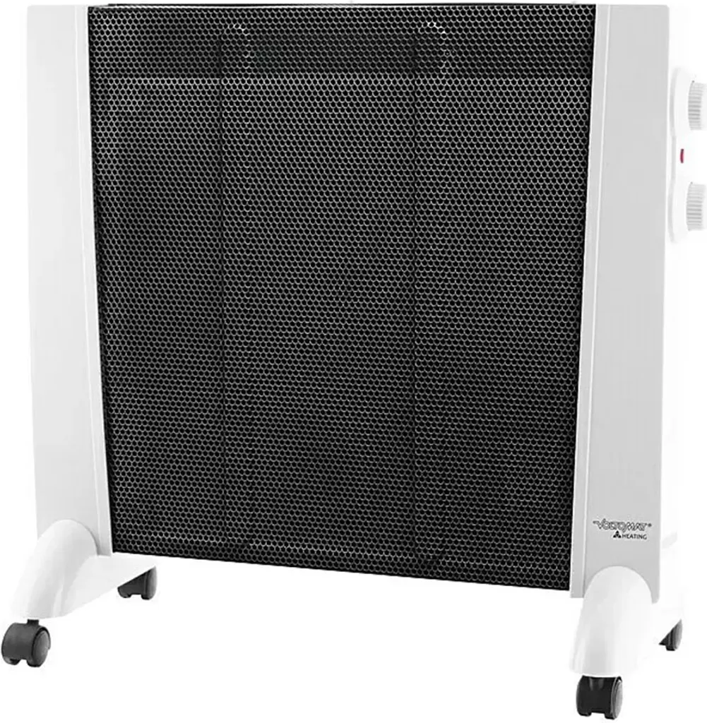 Radiateur de Chauffage 1200W Blanc/Noir - Système de Chauffe Rapide 56 cm