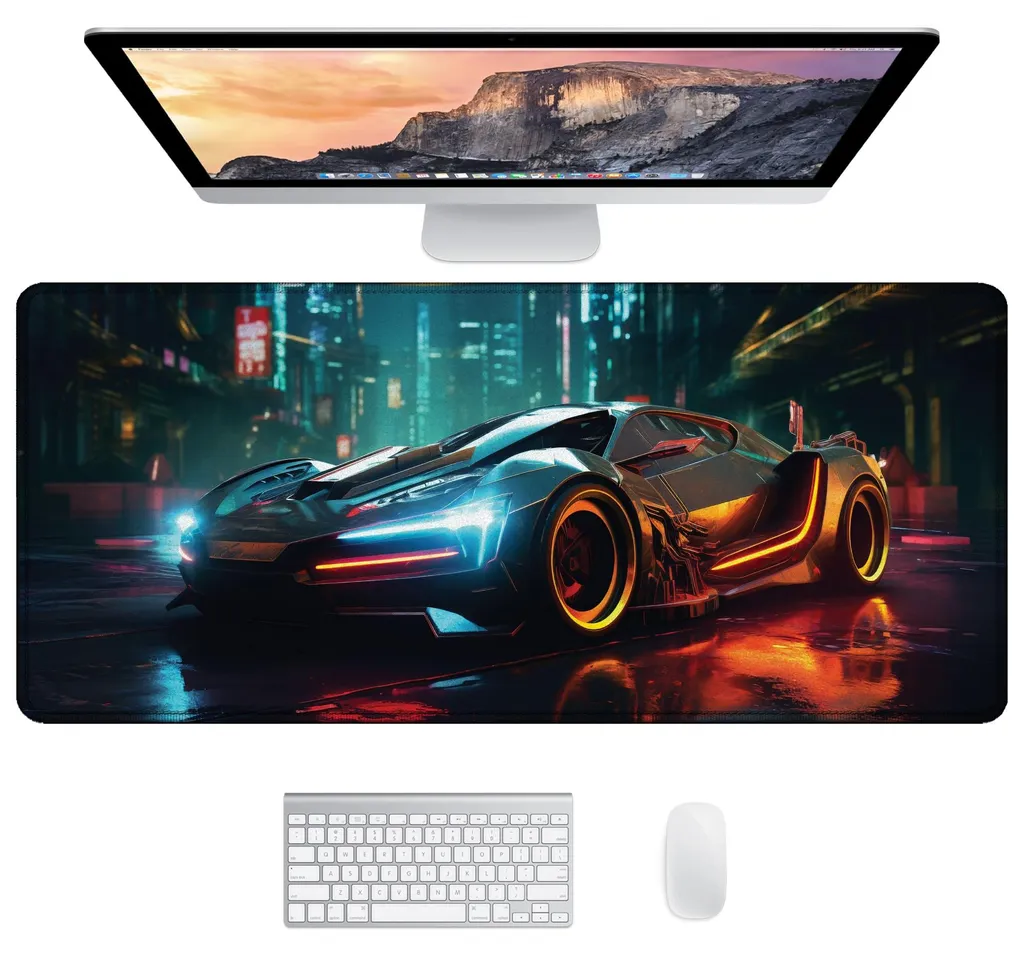 Grand tapis de souris gaming XXL pour setup simracing et bureau complet