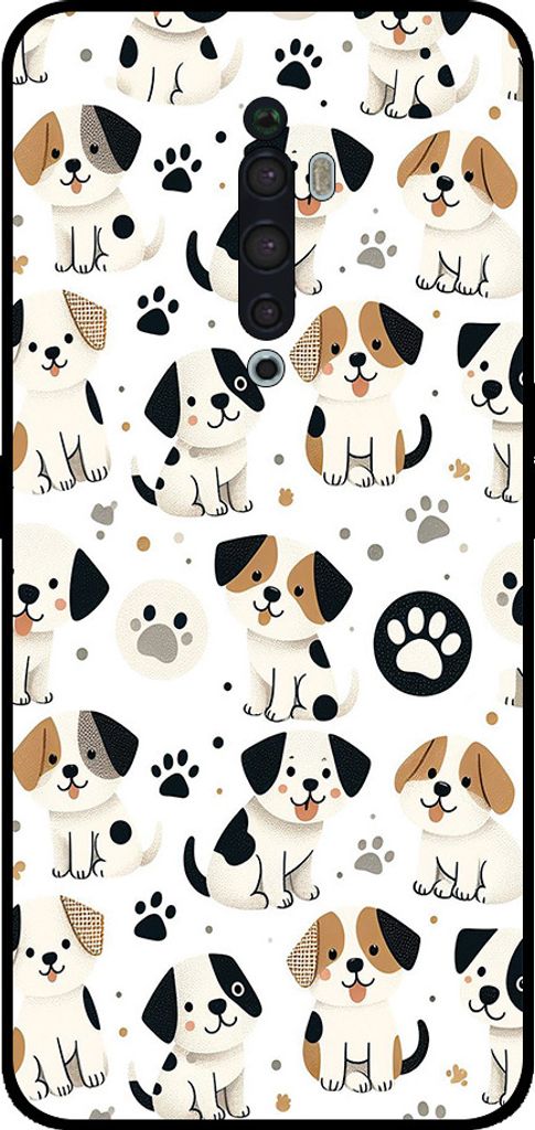 Smartphonica Handytasche Passend für Oppo Reno2 Z mit Hundedruck - TPU zurück Abdeckung Fall Hund Design