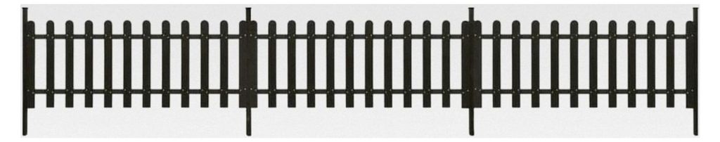3er Set Lattenzaun mit Pfosten Gartenzaun Zierzaun Sichtschutz Zaunfeld Beeteinfassung Staketenzaun WPC 614x80cm