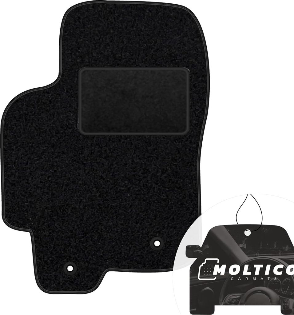moto-MOLTICO Fahrer Fußmatte Auto Velours Fahrerseite Autoteppiche Schwarz Fahrermatte 1-teilig passend für Jaguar XJ6 1997-2003