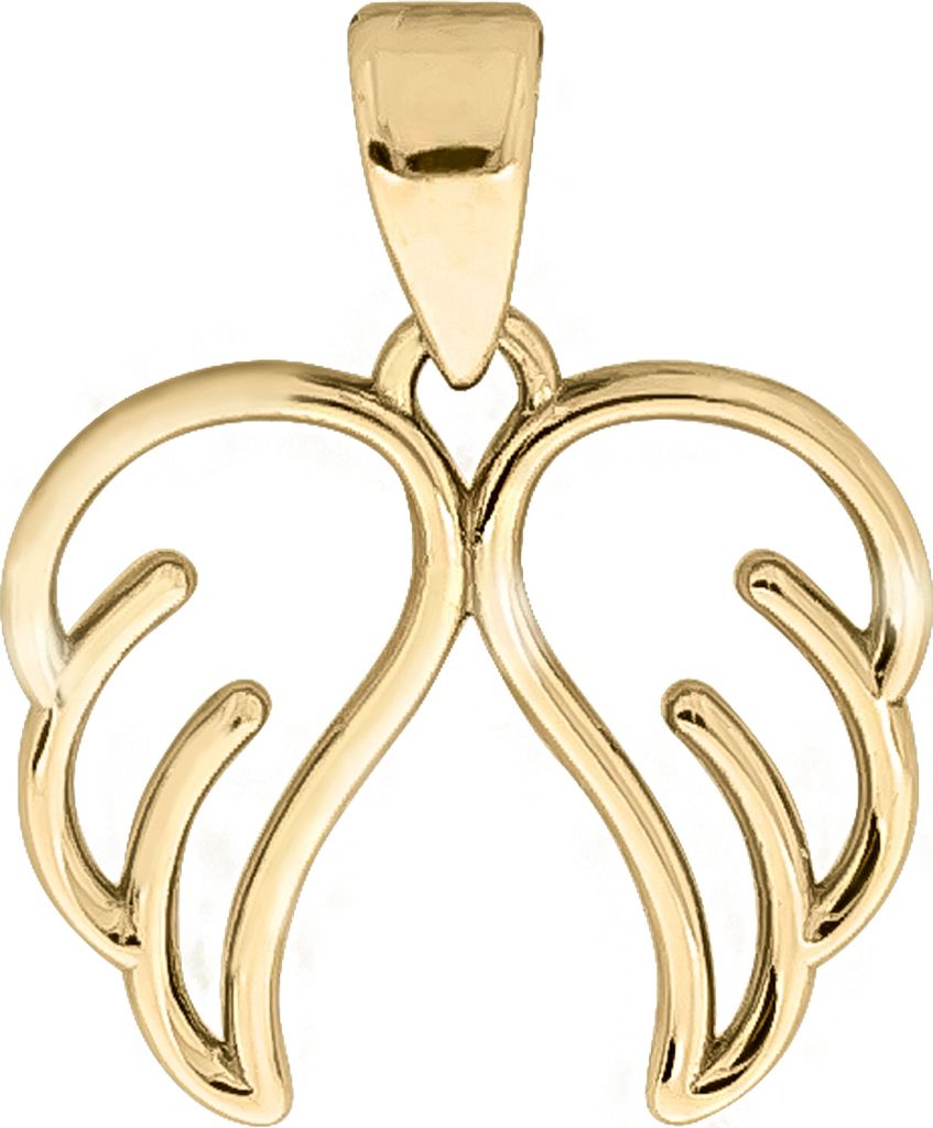 V Anhänger 375/- Gold 1,6cm gelb 324340245-2