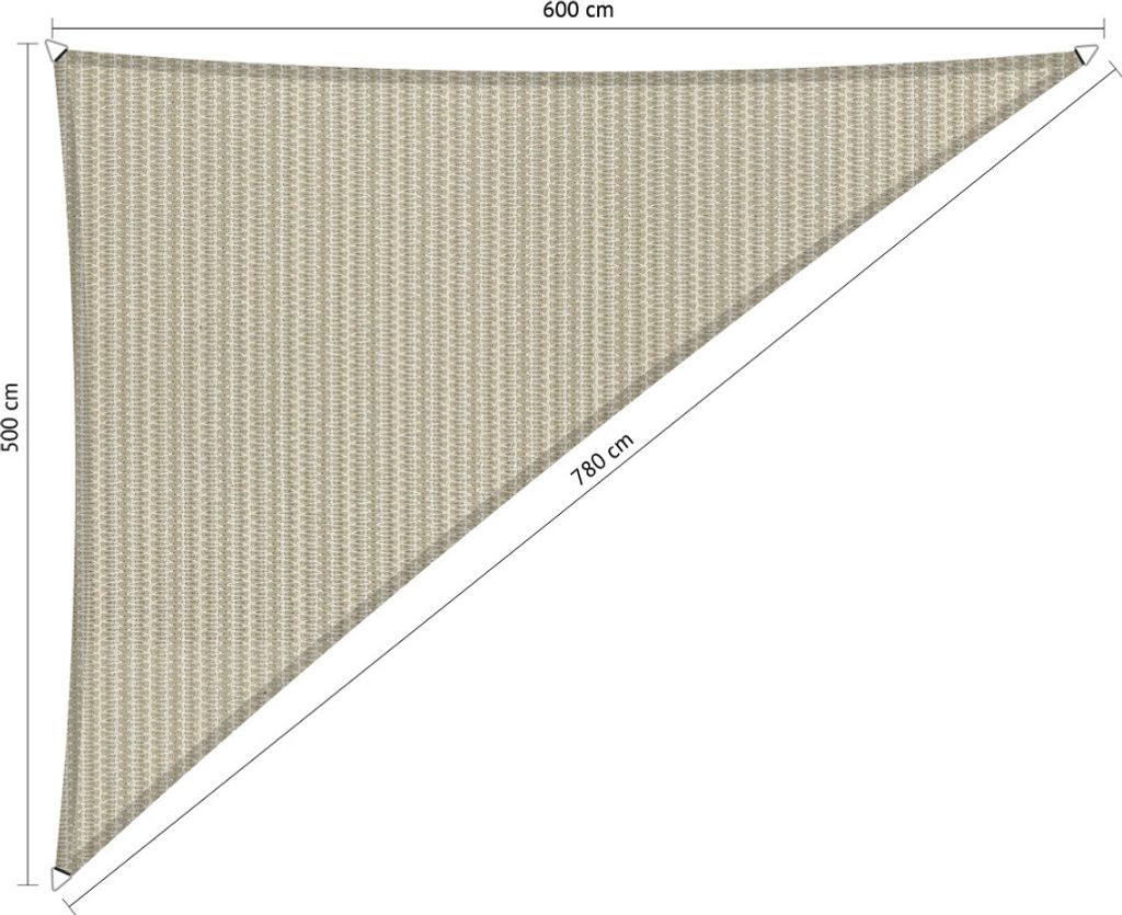 SHADOW COMFORT 5 x 6 x 7,8 m Dreieckiges Sonnensegel Sahara Produktbild 