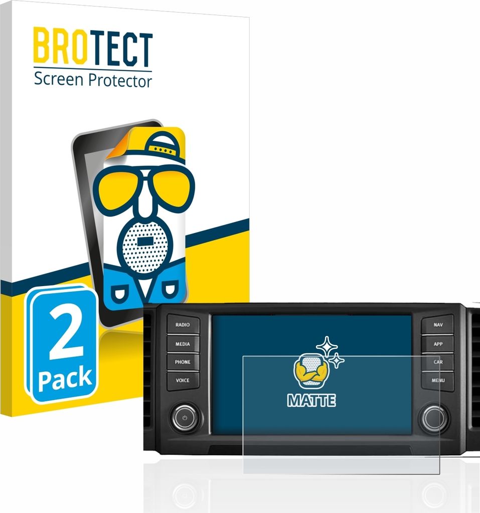 2x BROTECT Schutzfolie für Seat Leon 5F 2018 Media System Plus 2016 8" Displayschutz Displayschutzfolie Folie Matt Entspiegelungsfolie