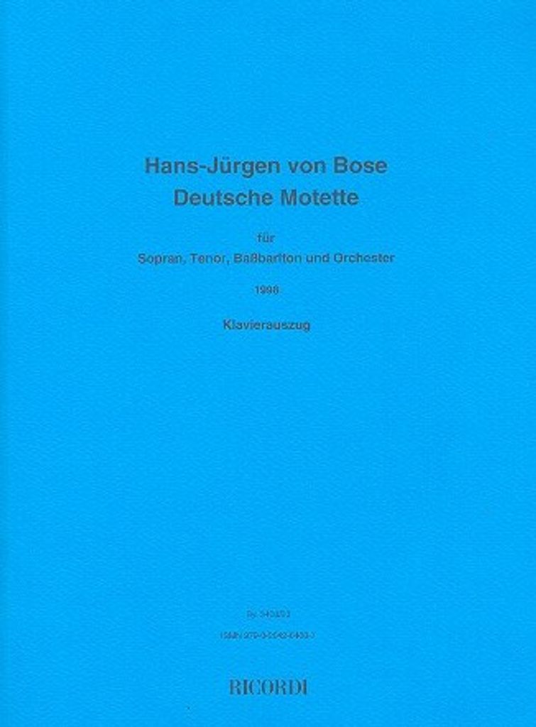 Deutsche Motette für Sopran, Tenor, Bassbariton und Orchester Klavierauszug