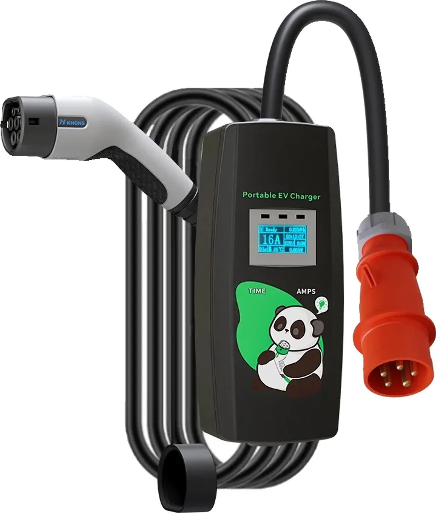 Chargeur Voiture 11kW 16A Type 2 Triphasé - Écran LCD et Charge Rapide