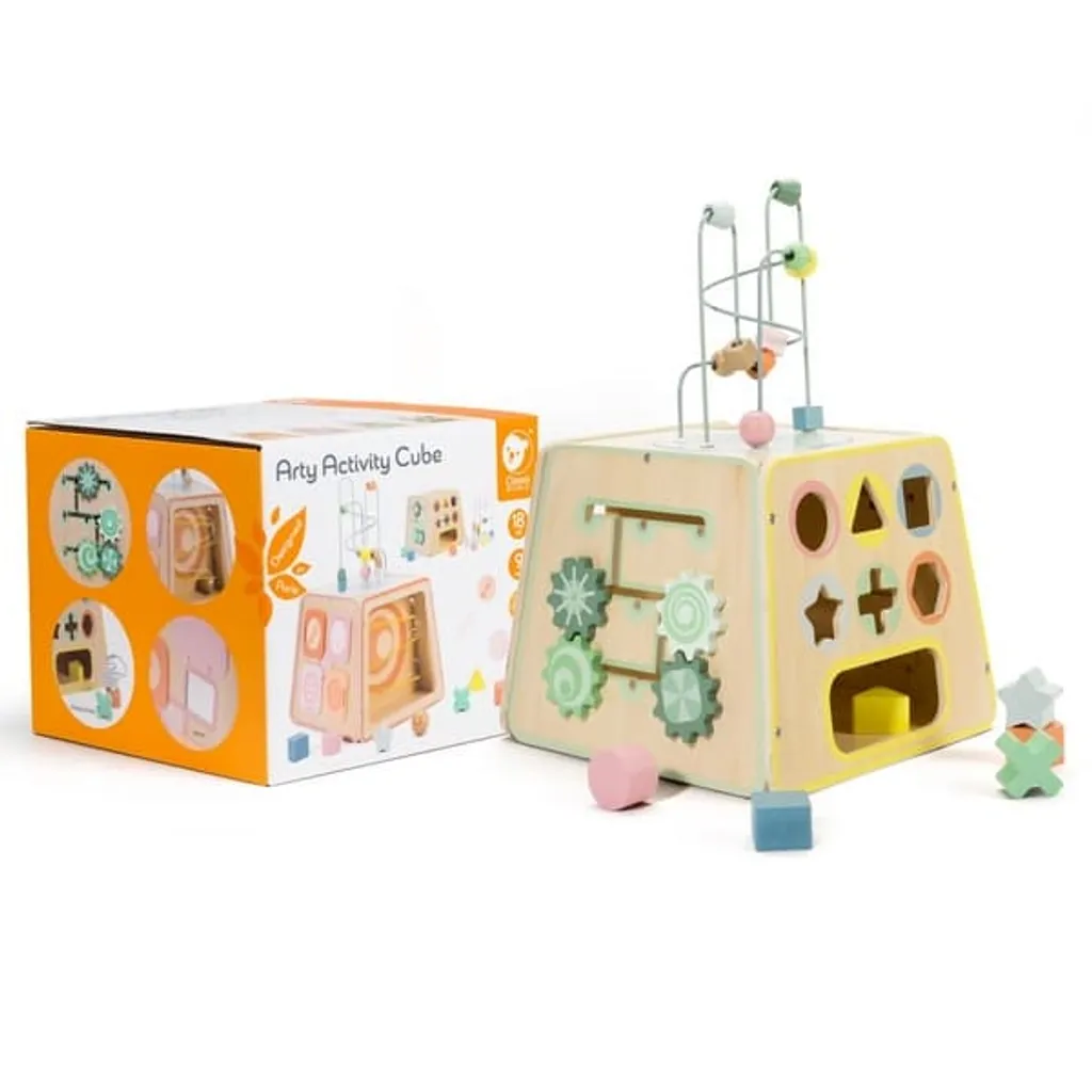 Classic World Cube sensoriel éducatif 6 en 1 en bois naturel pour bébé