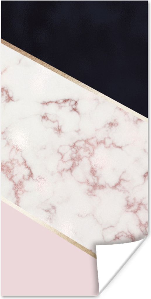 MuchoWow Poster Marmor - Roségold - Luxus 40x80 cm - Dekoration