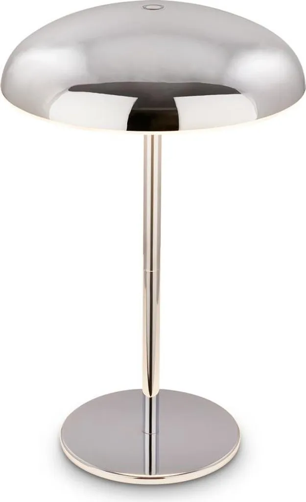 Briloner Caxa Lampada da tavolo LED senza fili IP44, dimmerabile, touch, batteria ricaricabile, protezione dagli spruzzi d'acqua, cromo, Ø19,5 x 30,5 cm