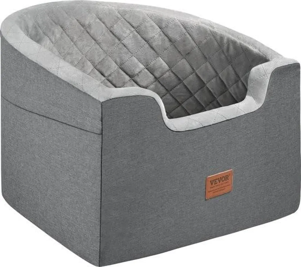 VEVOR Seggiolino Auto per Cani 25kg - Sedile Cane Viaggio Grigio Scuro