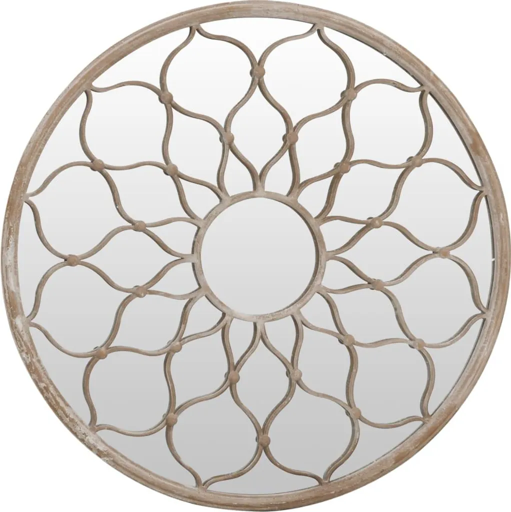 Miroir extérieur robuste en fer sable 40x3 cm vidaXL - Finition résistante - 2