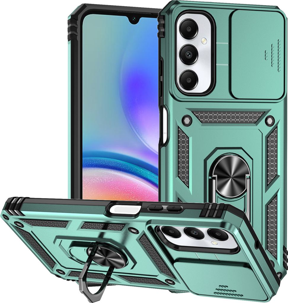 Galaxy A05S Hülle mit Schiebe Kamera Schutz und Ringhalter Produktbild 
