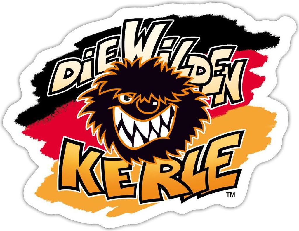 Spreadshirt Die Wilden Kerle Logo Deutschlandfahne Sticker Aufkleber, 10 x 10 cm, Mattweiß
