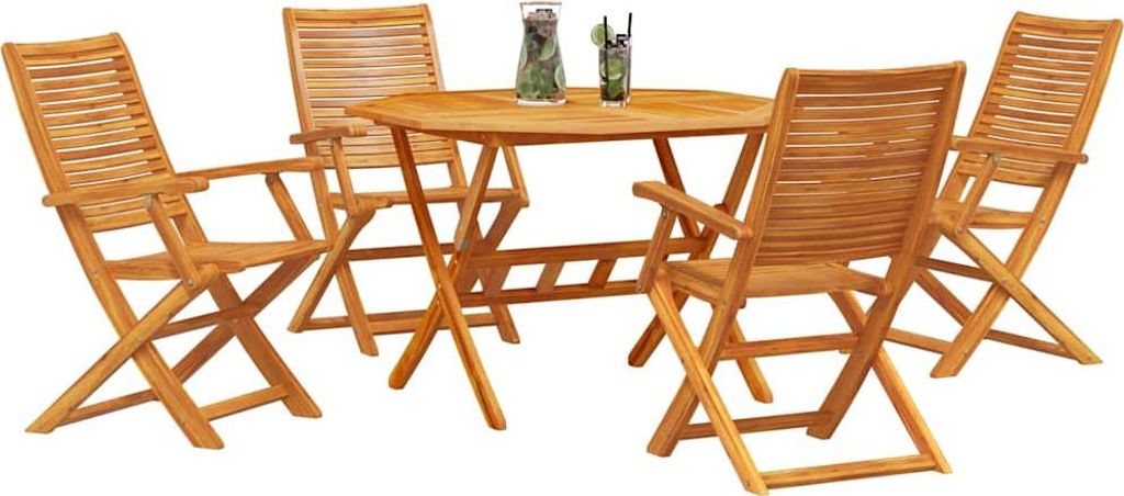 Garten Essgruppe 5 pcs Braun Massivholz Akazie