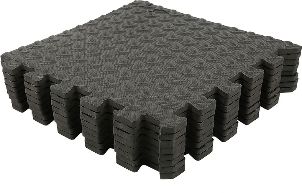 Supfine Schutzmatten 20 Matten rutschfeste EVA Schaumstoff 30×30cm Bodenschutzmatten Fitness Schwarz
