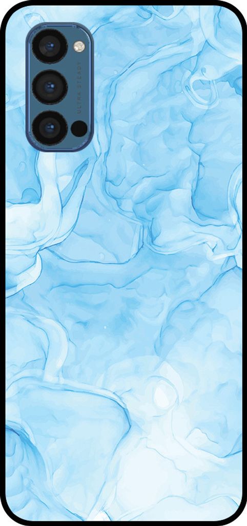 Smartphonica Telefon Fall geeignet für Oppo Reno4 Pro 5G mit Marmor-Druck - TPU zurück Abdeckung Fall Marmor-Design - Hellblau