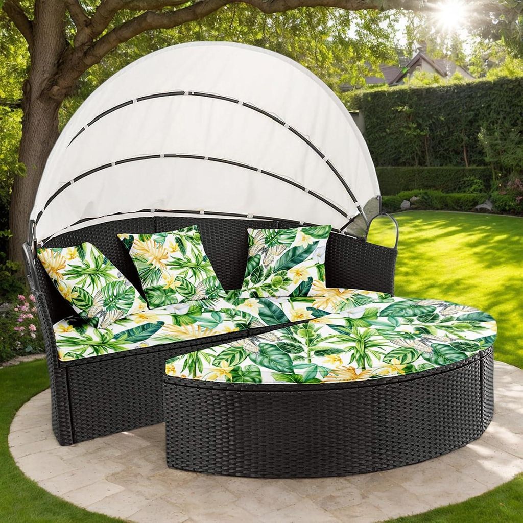168 cm Outdoor halbrunde Tagesbett Auflagenhüllen mit 3 Produktbild 