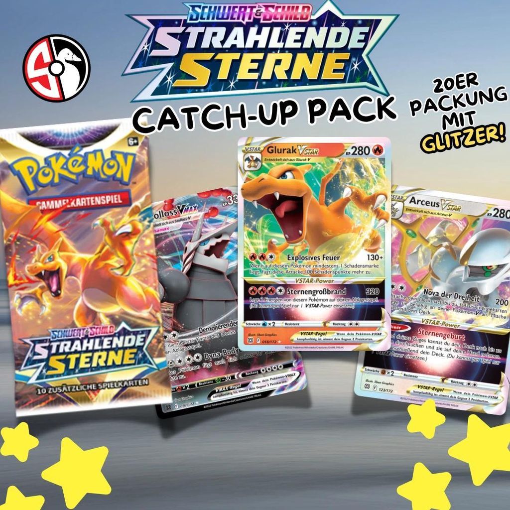 POKÉMON KARTEN STRAHLENDE STERNE 20 STÜCK | GLITZER, Produktbild 