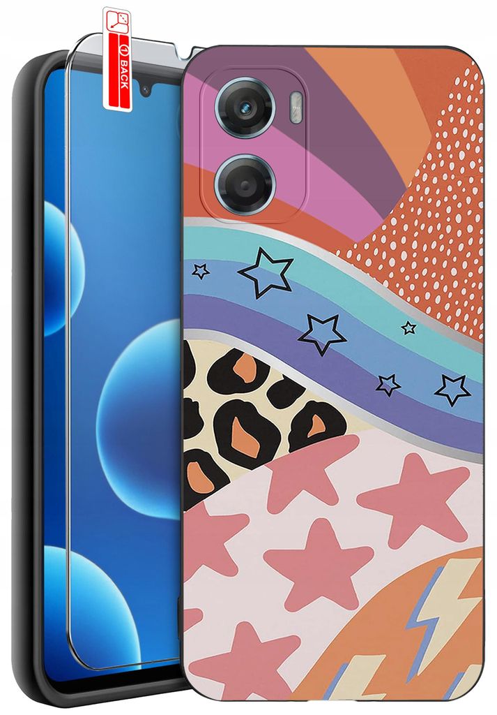 Hülle für Motorola G06 | G06 Power-Designs | Mattes Silikon-Case + 9H-Glas